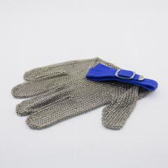 Перчатка кольчужная пятипалая SG515 L (21-22 см) син.